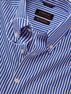 Barboni Blue Striped Full Sleeve Single Cuff Tailored Fit Classic Formal Silk Touch Egyptian Giza Cotton Shirt