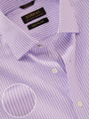 Barboni Lilac Striped Full Sleeve Single Cuff Tailored Fit Classic Formal Silk Touch Egyptian Giza Cotton Shirt