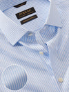 Barboni Sky Striped Full Sleeve Single Cuff Tailored Fit Classic Formal Silk Touch Egyptian Giza Cotton Shirt