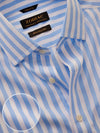 Barboni Sky Striped Full Sleeve Single Cuff Tailored Fit Classic Formal Silk Touch Egyptian Giza Cotton Without Pocket Shirt