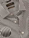 Barboni Black & White Striped Full Sleeve Single Cuff Tailored Fit Classic Formal Silk Touch Egyptian Giza Cotton Without Pocket Shirt