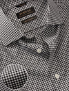 Barboni Black & White Check Full Sleeve Single Cuff Tailored Fit Classic Formal Silk Touch Egyptian Giza Cotton Without Pocket Shirt