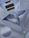 Barboni Blue Check Full Sleeve Single Cuff Tailored Fit Classic Formal Silk Touch Egyptian Giza Cotton Without Pocket Shirt