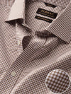 Barboni Beige Check Full Sleeve Single Cuff Classic Fit Classic Formal Silk Touch Egyptian Giza Cotton Shirt