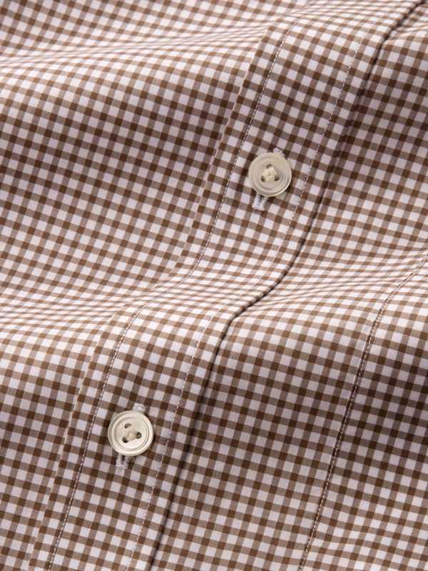 Barboni Beige Check Full Sleeve Single Cuff Classic Fit Classic Formal Silk Touch Egyptian Giza Cotton Shirt