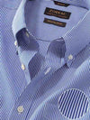 Barboni Blue Striped Full Sleeve Single Cuff Classic Fit Classic Formal Silk Touch Egyptian Giza Cotton Shirt