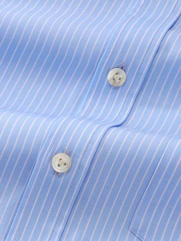Barboni Sky Striped Full Sleeve Double Cuff Classic Fit Classic Formal Silk Touch Egyptian Giza Cotton Shirt