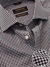Barboni Black & White Check Full Sleeve Single Cuff Classic Fit Classic Formal Silk Touch Egyptian Giza Cotton Shirt