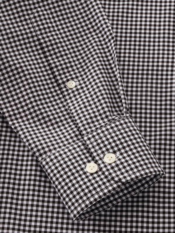 Barboni Black & White Check Full Sleeve Single Cuff Classic Fit Classic Formal Silk Touch Egyptian Giza Cotton Shirt