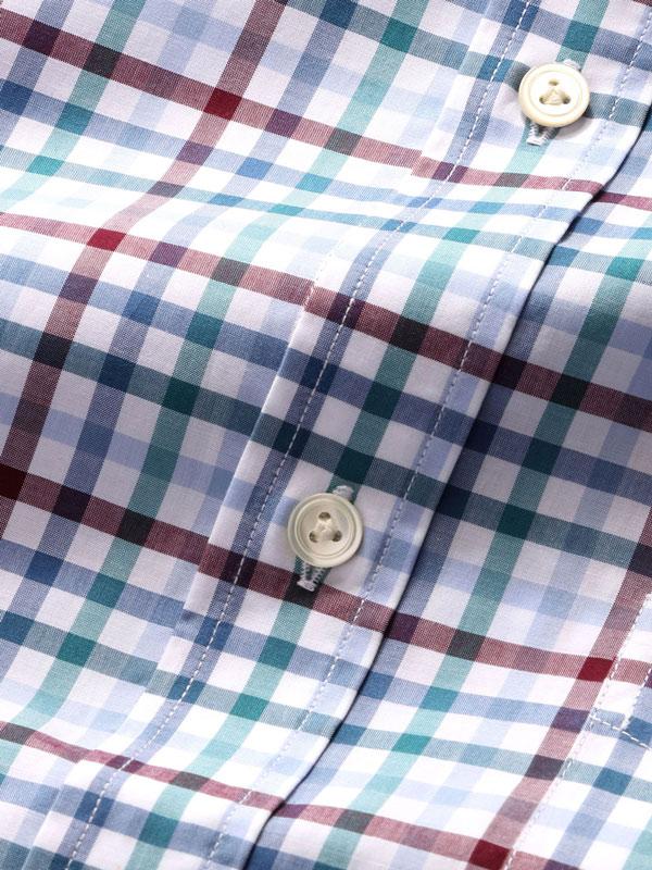 Barboni Maroon Check Full Sleeve Single Cuff Classic Fit Classic Formal Silk Touch Egyptian Giza Cotton Shirt