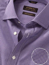 Barboni Purple Check Full Sleeve Single Cuff Classic Fit Classic Formal Silk Touch Egyptian Giza Cotton Shirt