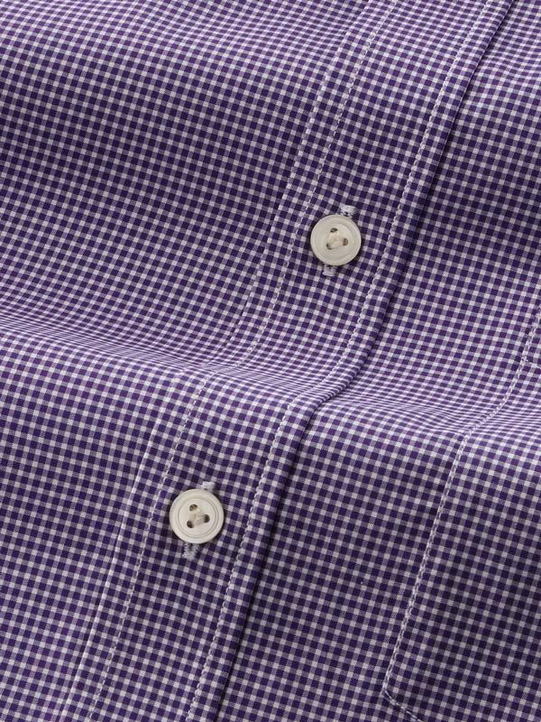 Barboni Purple Check Full Sleeve Single Cuff Classic Fit Classic Formal Silk Touch Egyptian Giza Cotton Shirt