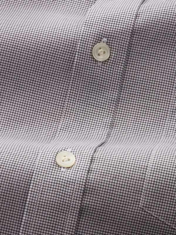 Barboni Light Grey Check Full Sleeve Single Cuff Classic Fit Classic Formal Silk Touch Egyptian Giza Cotton Shirt