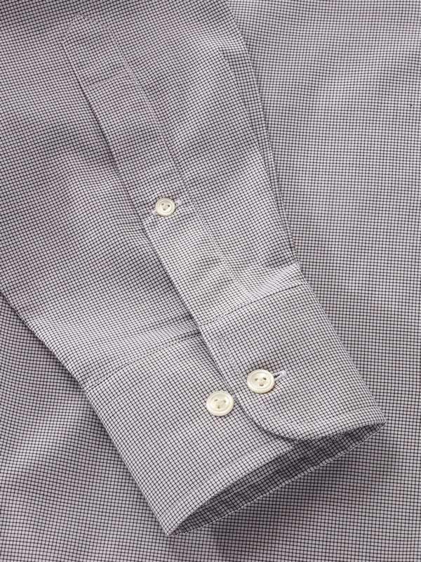 Barboni Light Grey Check Full Sleeve Single Cuff Classic Fit Classic Formal Silk Touch Egyptian Giza Cotton Shirt