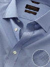Barboni Blue Check Full Sleeve Single Cuff Classic Fit Classic Formal Silk Touch Egyptian Giza Cotton Shirt