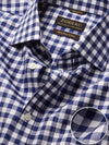 Barboni Navy Check Single Cuff Classic Fit Classic Formal Silk Touch Egyptian Giza Cotton Shirt