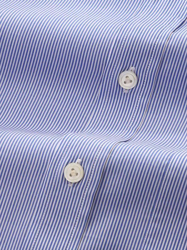 Barboni Blue Striped Full Sleeve Single Cuff Classic Fit Classic Formal Silk Touch Egyptian Giza Cotton Shirt