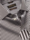 Barboni Black & White Striped Full Sleeve Single Cuff Classic Fit Classic Formal Silk Touch Egyptian Giza Cotton Shirt