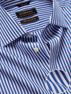 Barboni Blue Striped Full Sleeve Single Cuff Classic Fit  Formal Silk Touch Egyptian Giza Cotton Shirt