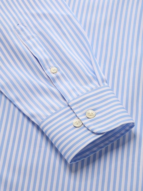 Barboni Sky Striped Single Cuff Classic Fit Classic Formal Silk Touch Egyptian Giza Cotton Shirt