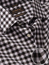 Barboni Black & White Check Single Cuff Tailored Fit Classic Formal Silk Touch Egyptian Giza Cotton Shirt