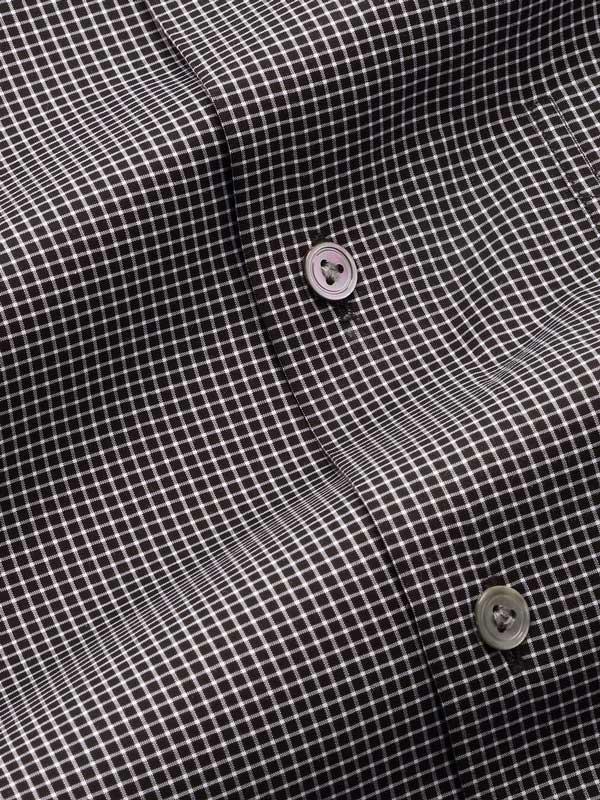 Barboni Black & White Check Full Sleeve Single Cuff Tailored Fit Classic Formal Silk Touch Egyptian Giza Cotton Shirt