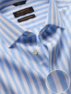 Barboni Sky Striped Full Sleeve Single Cuff Tailored Fit Classic Formal Silk Touch Egyptian Giza Cotton Shirt
