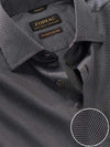 Barolo Dark Grey Solid Full Sleeve Single Cuff Classic Fit Semi Formal Dark Two Ply Mercerized Cotton Shirt
