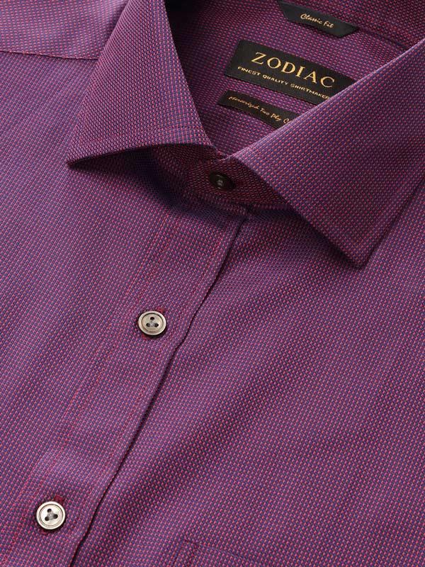Barolo Red Solid Full Sleeve Single Cuff Classic Fit Semi Formal Dark Two Ply Mercerized Cotton Shirt