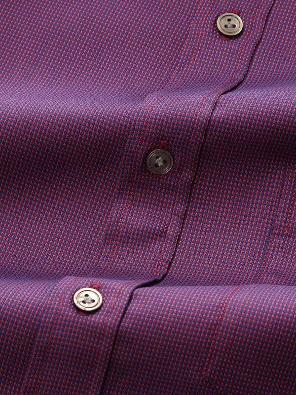 Barolo Red Solid Full Sleeve Single Cuff Classic Fit Semi Formal Dark Two Ply Mercerized Cotton Shirt