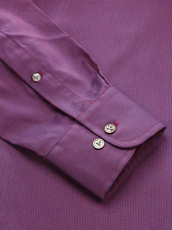 Barolo Red Solid Full Sleeve Single Cuff Classic Fit Semi Formal Dark Two Ply Mercerized Cotton Shirt