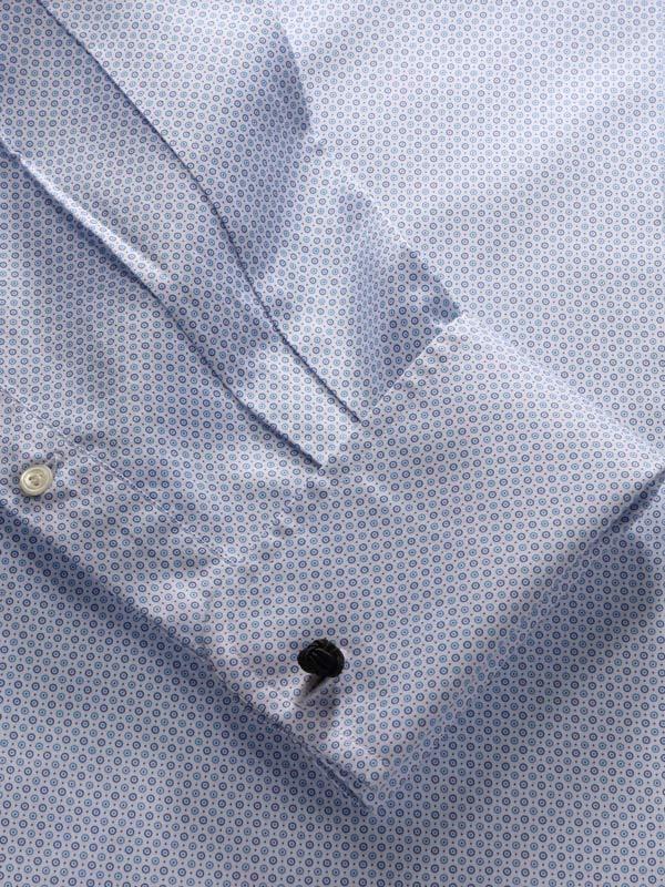 Bassano Sky Printed Full Sleeve Double Cuff Classic Fit Classic Formal Cotton Shirt