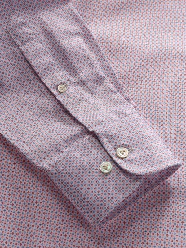 Bassano Pink Printed Full Sleeve Single Cuff Classic Fit Classic Formal Cotton Shirt