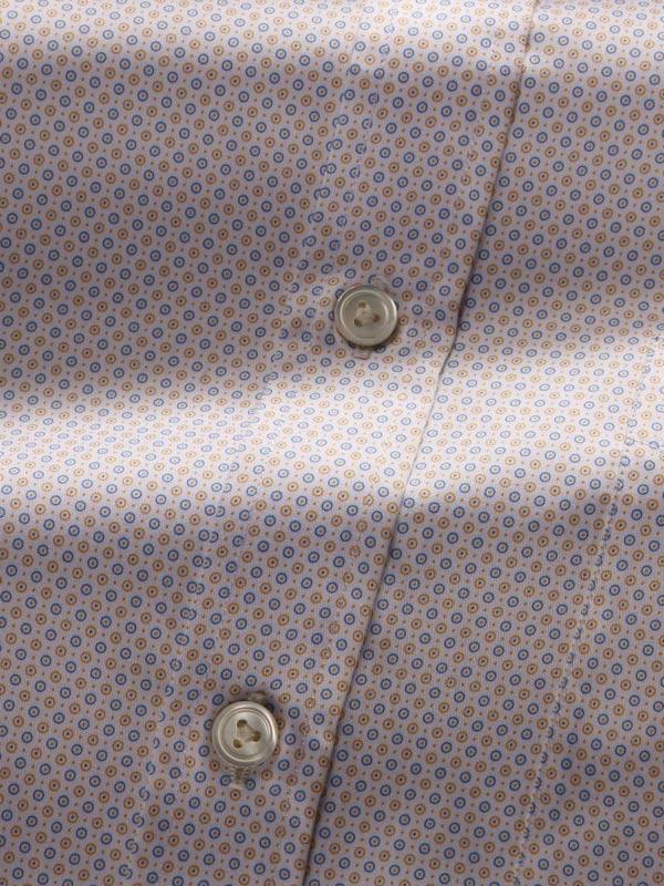 Bassano Yellow Printed Full Sleeve Single Cuff Classic Fit Classic Formal Cotton Shirt
