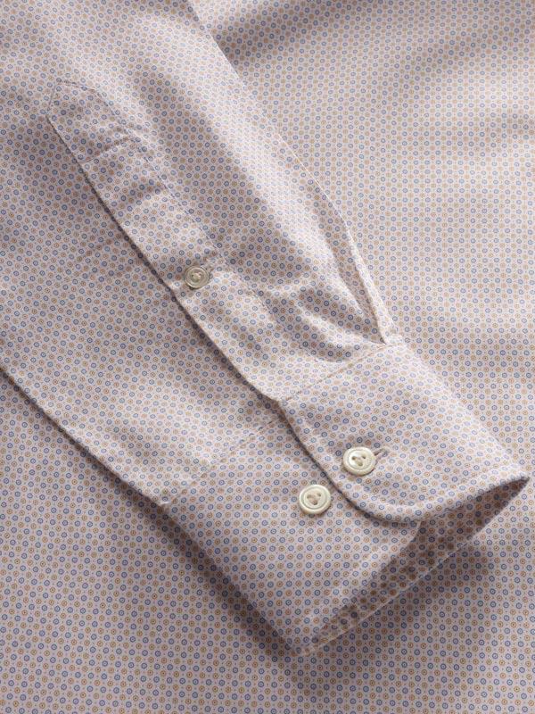 Bassano Yellow Printed Full Sleeve Single Cuff Classic Fit Classic Formal Cotton Shirt