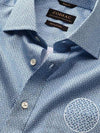 Bassano Turquoise Printed Full Sleeve Single Cuff Tailored Fit Classic Formal Cotton Shirt