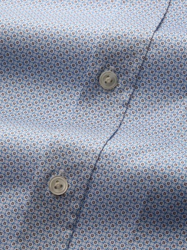 Bassano Sky Printed Full Sleeve Single Cuff Classic Fit Classic Formal Cotton Shirt