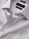 Bassano Light Grey Printed Single Cuff Classic Fit Classic Formal Cotton Shirt