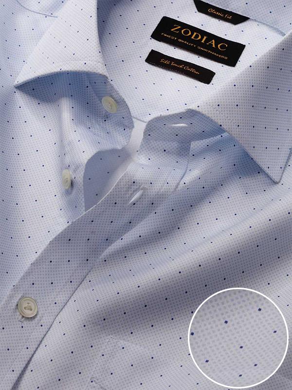 Bassano Sky Printed Full Sleeve Single Cuff Classic Fit Classic Formal Cotton Shirt