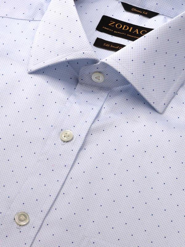 Bassano Sky Printed Full Sleeve Single Cuff Classic Fit Classic Formal Cotton Shirt