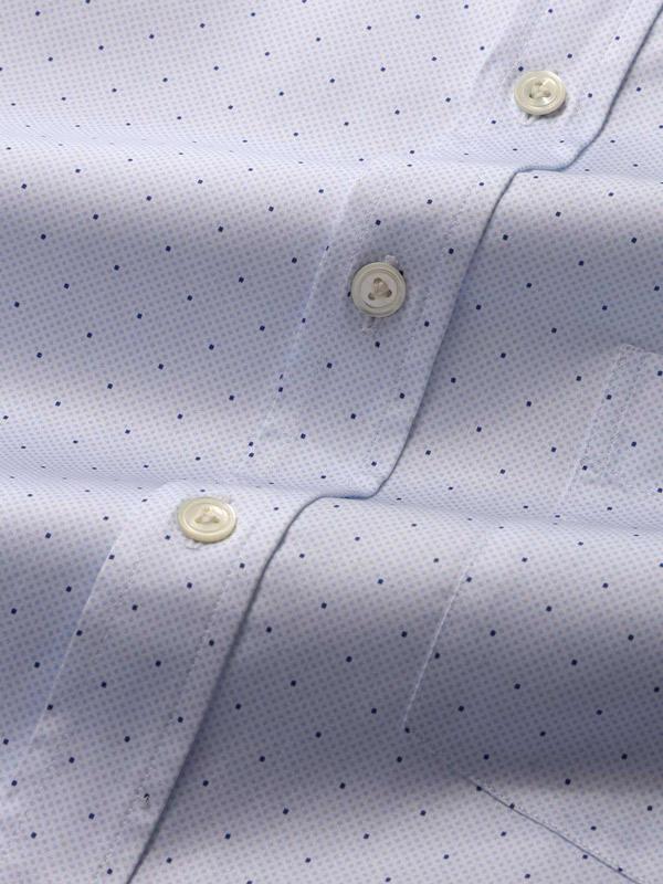 Bassano Sky Printed Full Sleeve Single Cuff Classic Fit Classic Formal Cotton Shirt