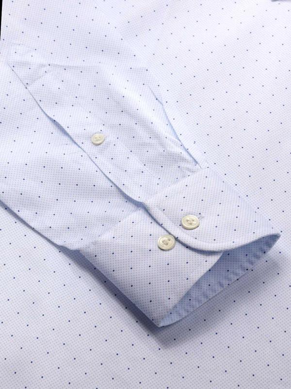 Bassano Sky Printed Full Sleeve Single Cuff Classic Fit Classic Formal Cotton Shirt
