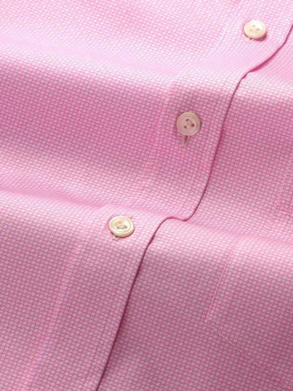 Bassano Pink Printed Full Sleeve Single Cuff Classic Fit Classic Formal Cotton Shirt