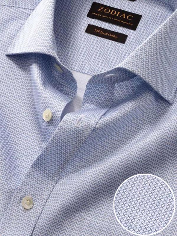 Bassano Sky Printed Full Sleeve Single Cuff Classic Fit Classic Formal Cotton Shirt