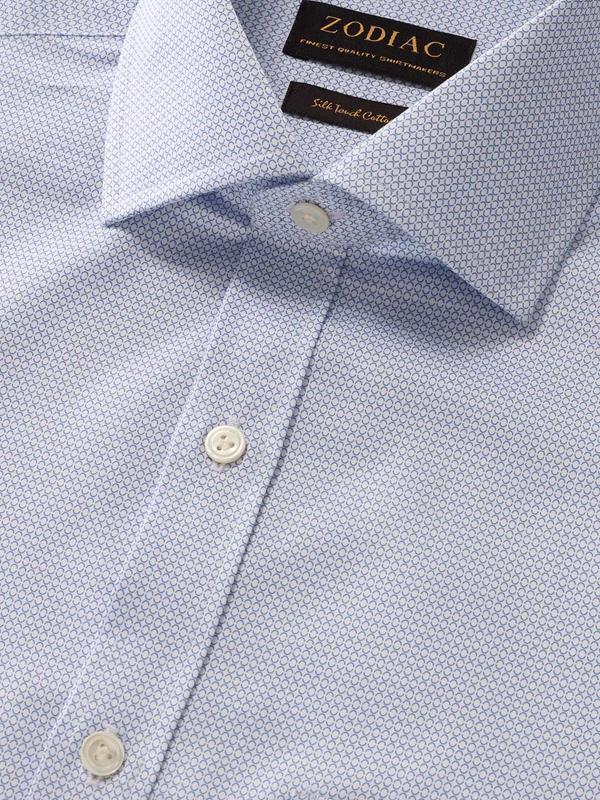 Bassano Sky Printed Full Sleeve Single Cuff Classic Fit Classic Formal Cotton Shirt