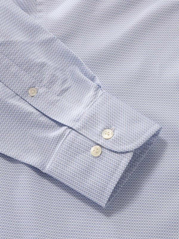 Bassano Sky Printed Full Sleeve Single Cuff Classic Fit Classic Formal Cotton Shirt