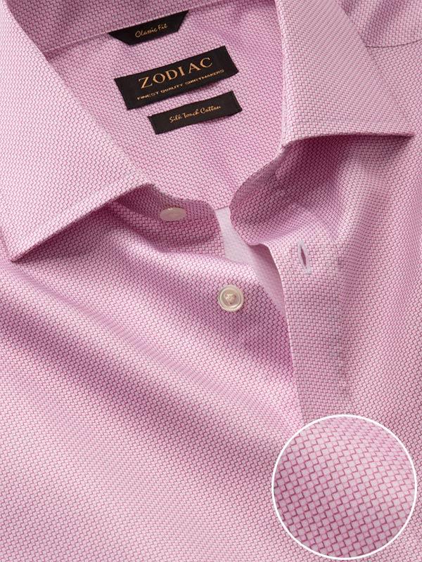 Bassano Pink Printed Full Sleeve Single Cuff Classic Fit Classic Formal Cotton Shirt
