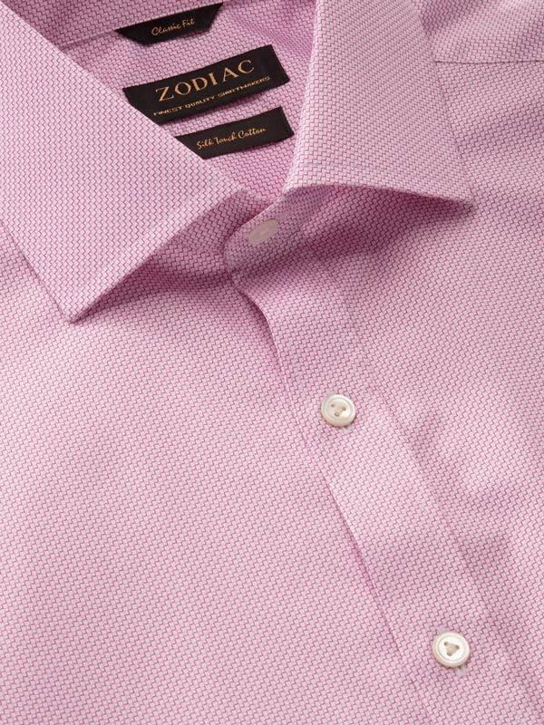 Bassano Pink Printed Full Sleeve Single Cuff Classic Fit Classic Formal Cotton Shirt