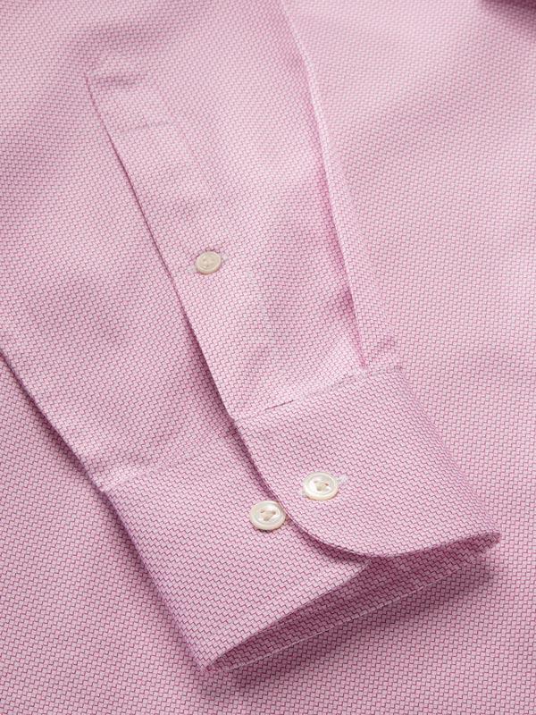 Bassano Pink Printed Full Sleeve Single Cuff Classic Fit Classic Formal Cotton Shirt