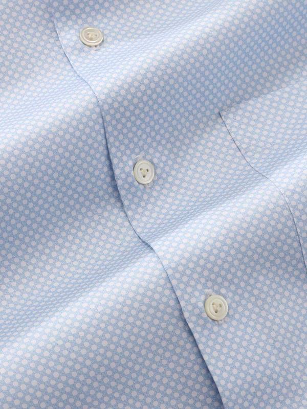 Bassano Sky Printed Full Sleeve Single Cuff Tailored Fit Classic Formal Cotton Shirt